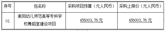 衡阳幼儿师范高等专科学校舞蹈室建设项目竞争性磋商成交公告